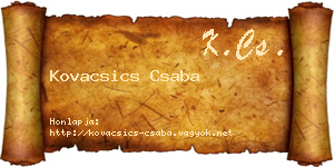 Kovacsics Csaba névjegykártya