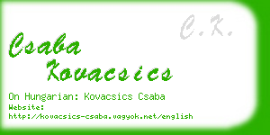 csaba kovacsics business card